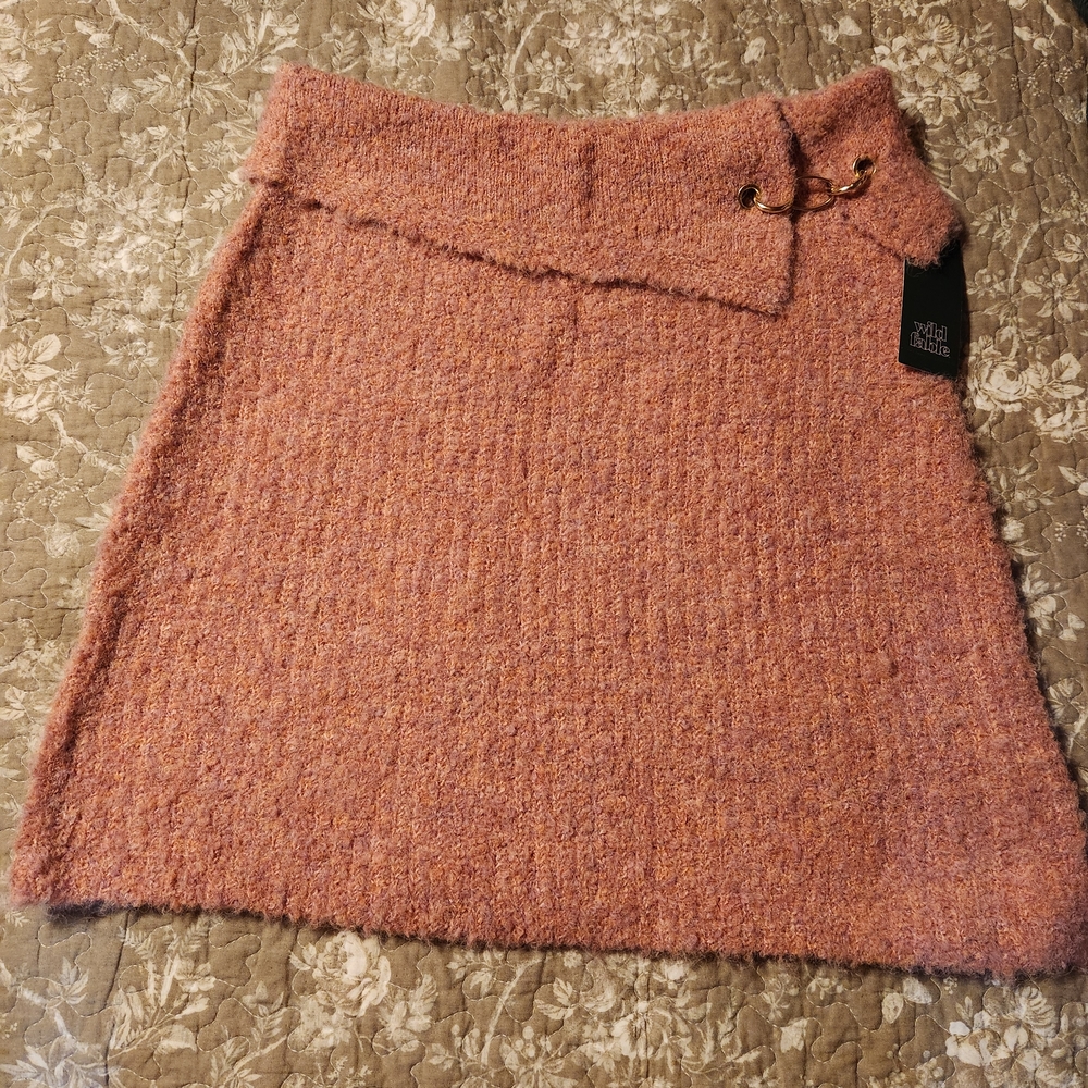 Wild Fable Pink Wool Blend Mini Skirt